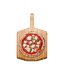 Ooni 12 Bamboo Peel Front with pizza